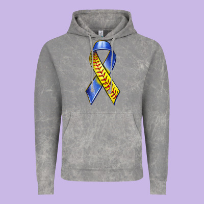 Down Syndrome Ribbon Softball Vintage Hoodie Designed By Texasbilliewilder