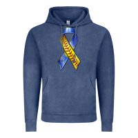 Vintage Denim down syndrome ribbon softball Vintage Hoodie - texasbilliewilder
