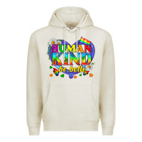 Oatmeal Heather LGBTQ Pride Human Kind Be Both Premium Hoodie - BundleAndBundleShop