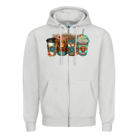 Dove Grey serape floral longhaired cow coffee cups Zipper Hoodie - Jasminsmagicworld