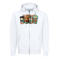 White serape floral longhaired cow coffee cups Zipper Hoodie - Jasminsmagicworld