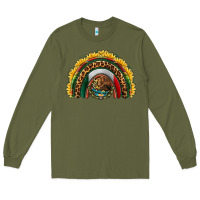 Army Green mexico sunflower rainbow Long Sleeve Tee - HRA Design Shop