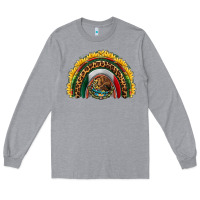 Heather Grey mexico sunflower rainbow Long Sleeve Tee - HRA Design Shop