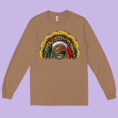Mexico Sunflower Rainbow Long Sleeve Tee Designed By Hra Design Shop