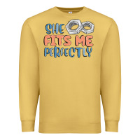 Antique Gold she fits me perfectly Premium Sweatshirt - MaliasSmallBusiness