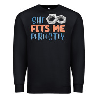 Black she fits me perfectly Premium Sweatshirt - MaliasSmallBusiness