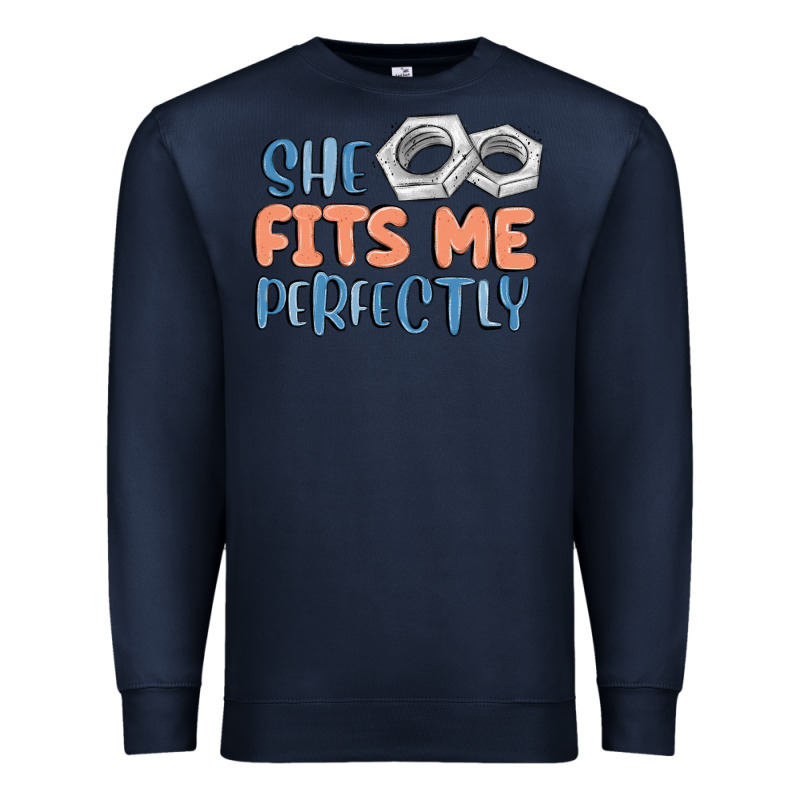 She Fits Me Perfectly Premium Sweatshirt by MaliasSmallBusiness | Teevron