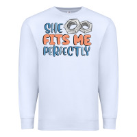White she fits me perfectly Premium Sweatshirt - MaliasSmallBusiness