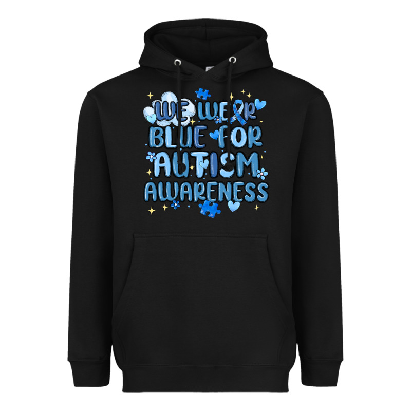 We Wear Blue For Autism Awareness Heavyweight Hoodie by MaliasSmallBusiness | Teevron