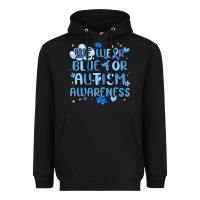Black we wear blue for autism awareness Heavyweight Hoodie - MaliasSmallBusiness