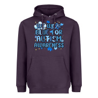 Plum we wear blue for autism awareness Heavyweight Hoodie - MaliasSmallBusiness
