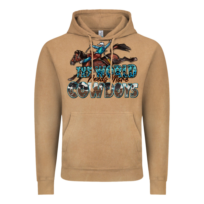 The World Needs More Cowboys Vintage Hoodie by Zillion Design Studio | Teevron