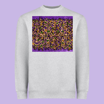 Heavyweight Sweatshirt mardi gras leopard