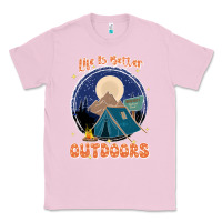 Bubblegum Pink life is better outdoors Classic Tee - JahusDesignShop