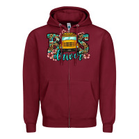 Burgundy school bus driver Zipper Hoodie - Jasminsmagicworld