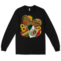 Black mexico heart and sunflower Long Sleeve Tee - HRA Design Shop