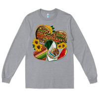 Heather Grey mexico heart and sunflower Long Sleeve Tee - HRA Design Shop