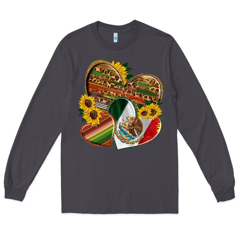 Mexico Heart And Sunflower Long Sleeve Tee by HRA Design Shop | Teevron