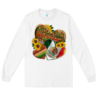 White mexico heart and sunflower Long Sleeve Tee - HRA Design Shop