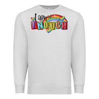 Dove Grey i am enough lgbt Premium Sweatshirt - MaliasSmallBusiness