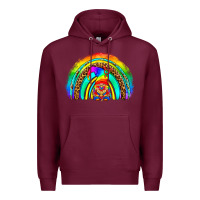 Burgundy LGBTQ Pride Gnome Rainbow Premium Hoodie - BundleAndBundleShop