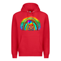 Red LGBTQ Pride Gnome Rainbow Premium Hoodie - BundleAndBundleShop