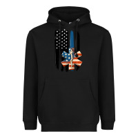 Black ems american flag Heavyweight Hoodie - MaliasSmallBusiness