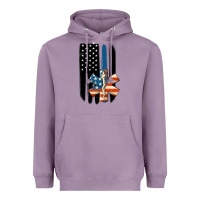 Lavender ems american flag Heavyweight Hoodie - MaliasSmallBusiness