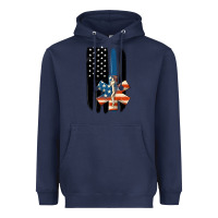 Navy ems american flag Heavyweight Hoodie - MaliasSmallBusiness