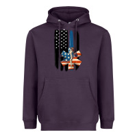 Plum ems american flag Heavyweight Hoodie - MaliasSmallBusiness