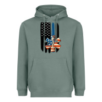 Sage ems american flag Heavyweight Hoodie - MaliasSmallBusiness