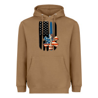 Toasted Coconut ems american flag Heavyweight Hoodie - MaliasSmallBusiness