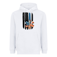 White ems american flag Heavyweight Hoodie - MaliasSmallBusiness