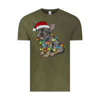 Vintage Olive christmas french bulldog Vintage Tee - RanaPortraitStore