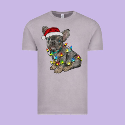 Christmas French Bulldog Vintage Tee Designed By Ranaportraitstore