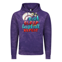 Cloud Purple eat sleep baseball repeat Vintage Hoodie - texasbilliewilder