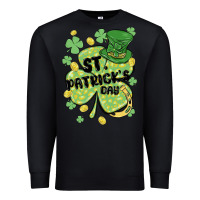 Black st. patrick's day shamrock Premium Sweatshirt - MaliasSmallBusiness
