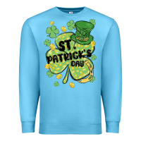 Ocean Blue st. patrick's day shamrock Premium Sweatshirt - MaliasSmallBusiness