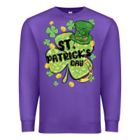 Purple st. patrick's day shamrock Premium Sweatshirt - MaliasSmallBusiness