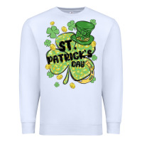 White st. patrick's day shamrock Premium Sweatshirt - MaliasSmallBusiness