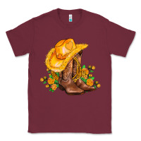 Burgundy yellow  cowgirl and roses Classic Tee - AdoDesignShop