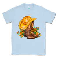 Dusty Blue yellow  cowgirl and roses Classic Tee - AdoDesignShop