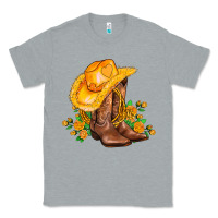 Heather Grey yellow  cowgirl and roses Classic Tee - AdoDesignShop