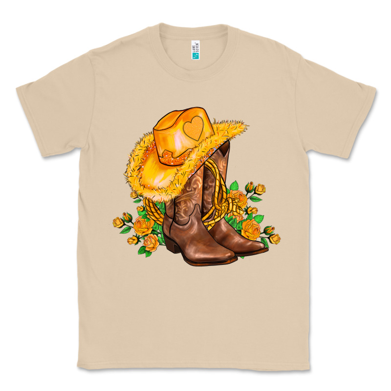 Yellow  Cowgirl And Roses Classic Tee by AdoDesignShop | Teevron