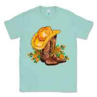 Seafoam yellow  cowgirl and roses Classic Tee - AdoDesignShop