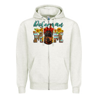 Oatmeal Heather doberman mom Zipper Hoodie - Artiststas