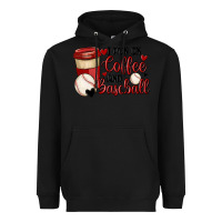 Black i run on coffee and baseball Heavyweight Hoodie - MaliasSmallBusiness