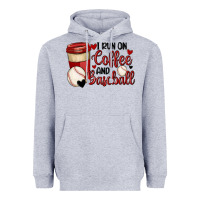 Heather Grey i run on coffee and baseball Heavyweight Hoodie - MaliasSmallBusiness