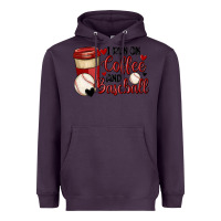 Plum i run on coffee and baseball Heavyweight Hoodie - MaliasSmallBusiness