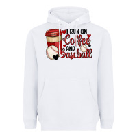 White i run on coffee and baseball Heavyweight Hoodie - MaliasSmallBusiness